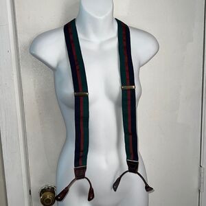 Green, Red and Black Nylon Braces/Suspenders